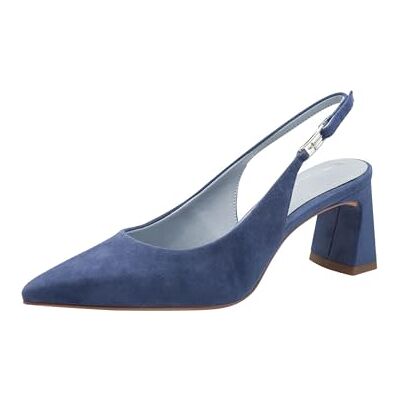 Tamaris Women's slingback pump with block heel Leather blue 7.5 UK Tamaris Women's slingback pump with block heel Leather blue 7.5 UK