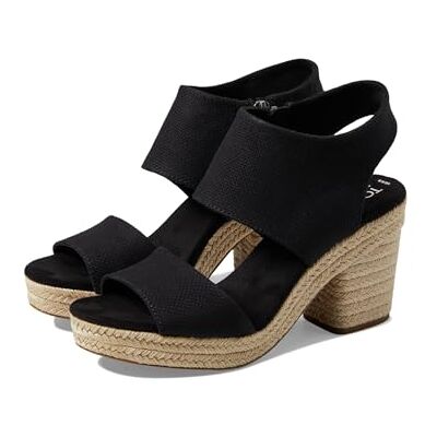 TOMS Women's Platform Heel Sandal: Chic Textile & Suede, Eco-Friendly Comfort, Stylish 3.5” Lift TOMS Women's Platform Heel Sandal: Chic Textile & Suede, Eco-Friendly Comfort, Stylish 3.5” Lift