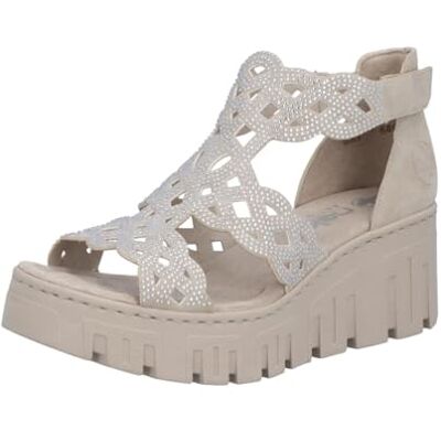 Rieker Women's 68052 Wedge Sandals, Beige, 42 EU Rieker Women's 68052 Wedge Sandals, Beige, 42 EU