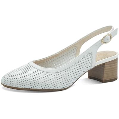 Tamaris Comfort Women’s Slingback Pumps Leather Elegant, White, 5 UK Tamaris Comfort Women’s Slingback Pumps Leather Elegant, White, 5 UK