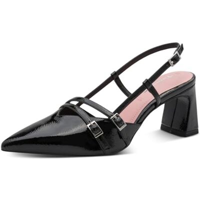 Tamaris Women's slingback pump with block heel black 5.5 UK Tamaris Women's slingback pump with block heel black 5.5 UK