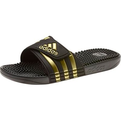 adidas Unisex Adissage Slides Shoes, Core Black/Gold Metallic/Core Black, 8 UK adidas Unisex Adissage Slides Shoes, Core Black/Gold Metallic/Core Black, 8 UK