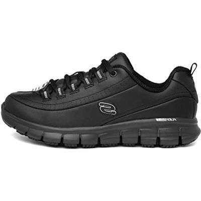 Skechers Women's Sure Track Trickel Work Shoes,Black Leather,4.5 UK Skechers Women's Sure Track Trickel Work Shoes,Black Leather,4.5 UK