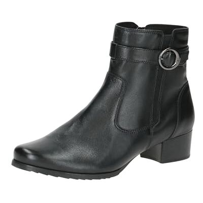 CAPRICE Comfort Women's leather heeled ankle boots with zipper, Black (Black Nappa), 3.5 UK CAPRICE Comfort Women's leather heeled ankle boots with zipper, Black (Black Nappa), 3.5 UK