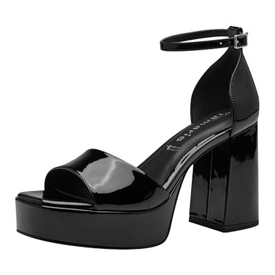 Tamaris Women's 1-28398-42 Heeled Sandals, Black patent, 6 UK Tamaris Women's 1-28398-42 Heeled Sandals, Black patent, 6 UK