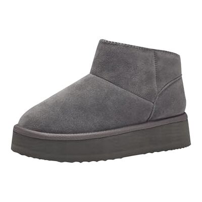 MARCO TOZZI Women's Leather Platform Boots, Dark grey, 4 UK MARCO TOZZI Women's Leather Platform Boots, Dark grey, 4 UK
