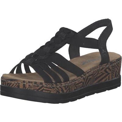 Rieker Women's Wedge Sandals, Black 00, 6.5 UK Rieker Women's Wedge Sandals, Black 00, 6.5 UK
