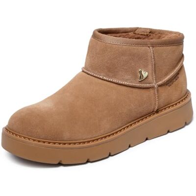 Skechers Keepsakes Cozy Mini Leather Women's Chestnut Winter Ankle Boots Skechers Keepsakes Cozy Mini Leather Women's Chestnut Winter Ankle Boots