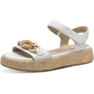 Tamaris Comfort Women’s Flat Leather Sandals Platform, White, 5 UK Tamaris Comfort Women’s Flat Leather Sandals Platform, White, 5 UK