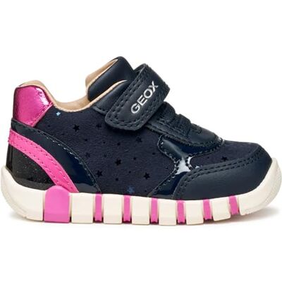 Geox Baby B IUPIDOO Girl First Walker Shoe, Navy/Fuchsia, 7 UK Child Geox Baby B IUPIDOO Girl First Walker Shoe, Navy/Fuchsia, 7 UK Child