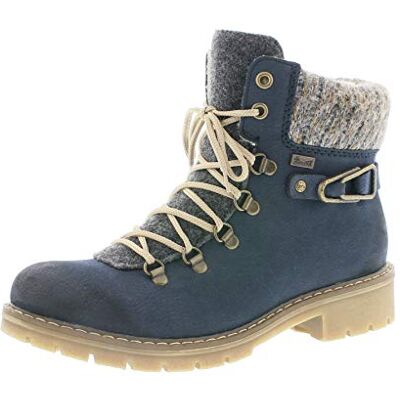 Rieker Ladies Fur Lined Ankle Boots Y9131-14 Blue Combi Synthetic UK Size 8 EU Size 42 US Size 10 Rieker Ladies Fur Lined Ankle Boots Y9131-14 Blue Combi Synthetic UK Size 8 EU Size 42 US Size 10