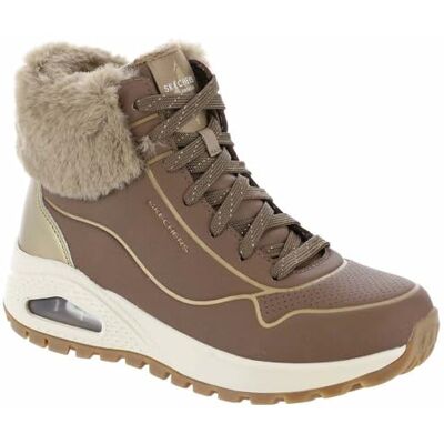 Skechers Women's Uno Rugged Fall Shimmer Ankle Boot, Taupe Durabuck/Metallic Duraleather//Faux Fur, 8 UK Skechers Women's Uno Rugged Fall Shimmer Ankle Boot, Taupe Durabuck/Metallic Duraleather//Faux Fur, 8 UK
