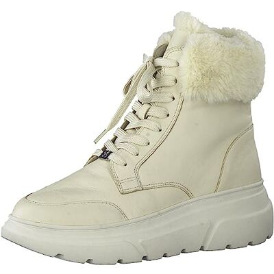 CAPRICE Women's high-top sneakers with lining Memotion made of leather Fur Width G, Ivory (Offwhite Soft), 4 UK CAPRICE Women's high-top sneakers with lining Memotion made of leather Fur Width G, Ivory (Offwhite Soft), 4 UK