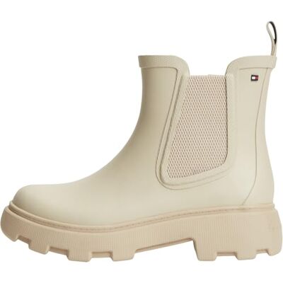 Tommy Hilfiger Women Rubber Flag Cleated Rainboot FW0FW09387 Rainboots, BEIGE, 6.5 Tommy Hilfiger Women Rubber Flag Cleated Rainboot FW0FW09387 Rainboots, BEIGE, 6.5