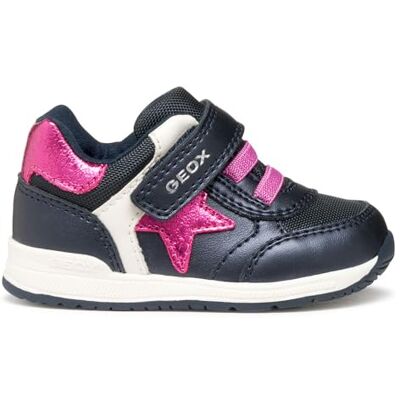 Geox Baby B RISHON Girl First Walker Shoe, Navy/Fuchsia, 7 UK Child Geox Baby B RISHON Girl First Walker Shoe, Navy/Fuchsia, 7 UK Child