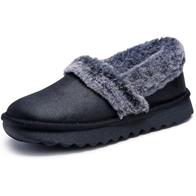 Skechers Women's Cozy Up Clogs and Mules, Black Microleather/Faux Fur, 3.5 UK Skechers Women's Cozy Up Clogs and Mules, Black Microleather/Faux Fur, 3.5 UK