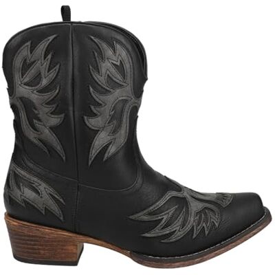 ROPER Women's Amelia Snip Toe Cowboy Booties Western Boot, Black, 11 M US ROPER Women's Amelia Snip Toe Cowboy Booties Western Boot, Black, 11 M US