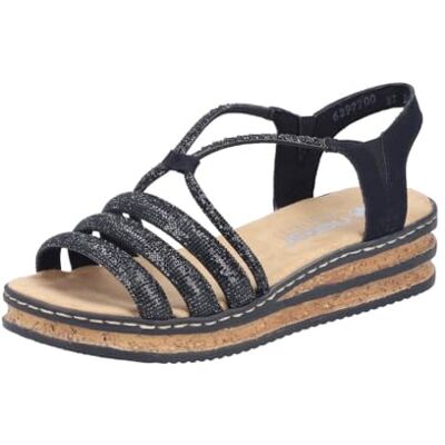Rieker Women's 62977 Wedge Sandals, Black, 7 UK Rieker Women's 62977 Wedge Sandals, Black, 7 UK