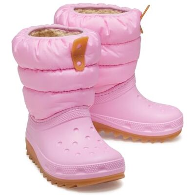 Crocs Unisex Kids, Classic Neo Puff Boot T, Pink Tweed/Gum, 4 UK Child Crocs Unisex Kids, Classic Neo Puff Boot T, Pink Tweed/Gum, 4 UK Child
