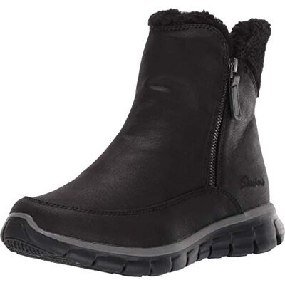 Skechers Women's Synergy Ankle boots, Black Black Micro Leather Faux Sherpa Bbk, 5 UK Skechers Women's Synergy Ankle boots, Black Black Micro Leather Faux Sherpa Bbk, 5 UK
