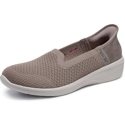 Skechers Women's Arya-Sweet Voice Hands Free Slip-ins Loafer Flat, Taupe, 7 Skechers Women's Arya-Sweet Voice Hands Free Slip-ins Loafer Flat, Taupe, 7