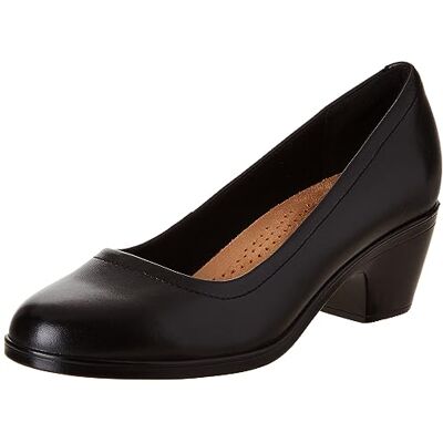 Clarks Women's Emily 2 Ruby Pump, Black Leather, 5.5 UK Wide Clarks Women's Emily 2 Ruby Pump, Black Leather, 5.5 UK Wide