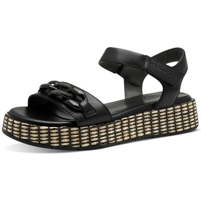 Tamaris Comfort Women’s Flat Leather Sandals Platform, Black, 6,5 UK Tamaris Comfort Women’s Flat Leather Sandals Platform, Black, 6,5 UK