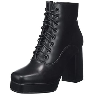 LAMODA Star Platform Ankle Boots, EU 39, Black PU, 7 UK LAMODA Star Platform Ankle Boots, EU 39, Black PU, 7 UK