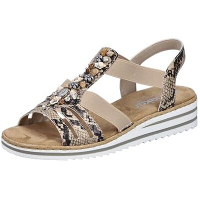 Rieker Women's V0649 Wedge Sandals, Beige, 40 EU Rieker Women's V0649 Wedge Sandals, Beige, 40 EU