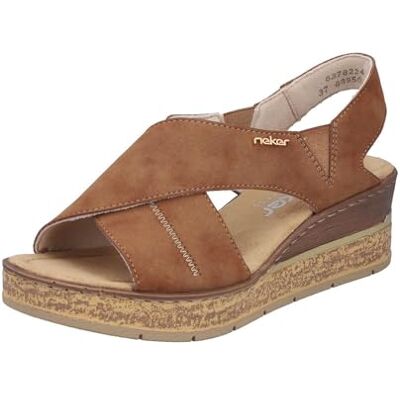 Rieker Women's 63782 Wedge Sandals, Brown, 39 EU Rieker Women's 63782 Wedge Sandals, Brown, 39 EU