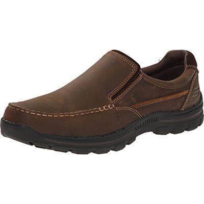 Skechers Men's Braver-Rayland Slip-On Loafer, Dark Brown Leather, 9.5 UK Skechers Men's Braver-Rayland Slip-On Loafer, Dark Brown Leather, 9.5 UK