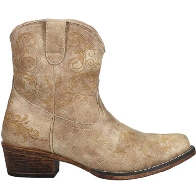 ROPER Women's Short Stuff Embroidery Snip Toe Cowboy Booties Fashion Boot, Cognac, 5.5 UK ROPER Women's Short Stuff Embroidery Snip Toe Cowboy Booties Fashion Boot, Cognac, 5.5 UK