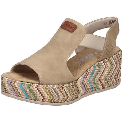 Rieker Women's 69472 Wedge Sandals, Beige, 40 EU Rieker Women's 69472 Wedge Sandals, Beige, 40 EU