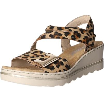 Rieker 67410, Wedge Sandals Women, Leopard, 37 EU Rieker 67410, Wedge Sandals Women, Leopard, 37 EU