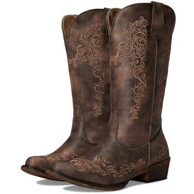 ROPER Women's Riley Scroll Embroidery Snip Toe Cowboy BootsWestern Boot ROPER Women's Riley Scroll Embroidery Snip Toe Cowboy BootsWestern Boot