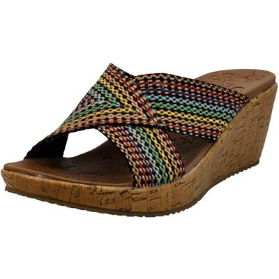 Skechers Women's Beverlee Delighted Wedge Sandal, Multi, 8 UK Skechers Women's Beverlee Delighted Wedge Sandal, Multi, 8 UK
