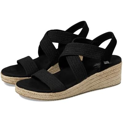 Skechers Women's Martha Stewart Arch Fit Beverlee-Brentwood Wedge Sandal, Black, 8 Skechers Women's Martha Stewart Arch Fit Beverlee-Brentwood Wedge Sandal, Black, 8