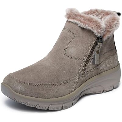 Skechers Women's Easy Going Cool Zip! Boots, Taupe Suede, 3 UK Skechers Women's Easy Going Cool Zip! Boots, Taupe Suede, 3 UK