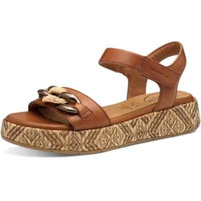 Tamaris Comfort Women’s Flat Leather Sandals Platform, Cognac, 6,5 UK Tamaris Comfort Women’s Flat Leather Sandals Platform, Cognac, 6,5 UK