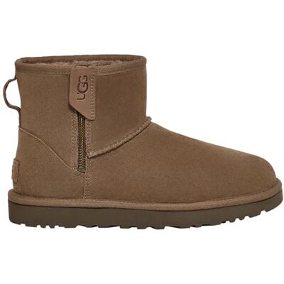 UGG Women's Classic Mini Bailey Zip Classic Boot, Hickory, UK 10 UGG Women's Classic Mini Bailey Zip Classic Boot, Hickory, UK 10