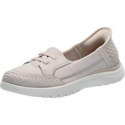 Skechers Women's Slip-ins: On-The-go Flex-Top Notch Boat Shoe, Taupe, 4.5 UK Skechers Women's Slip-ins: On-The-go Flex-Top Notch Boat Shoe, Taupe, 4.5 UK