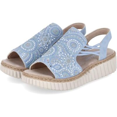 Rieker Women's 69246 Wedge Sandals, Blue, 39 EU Rieker Women's 69246 Wedge Sandals, Blue, 39 EU