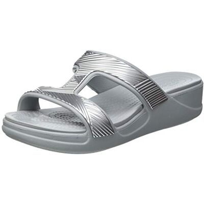Crocs Monterey Metallic Wedge Flip, Women's Wedge Sandal Crocs Monterey Metallic Wedge Flip, Women's Wedge Sandal