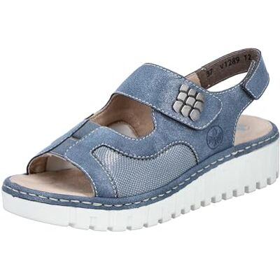 Rieker Women's V1389 Wedge Sandals, Blue 12, 6 UK Rieker Women's V1389 Wedge Sandals, Blue 12, 6 UK