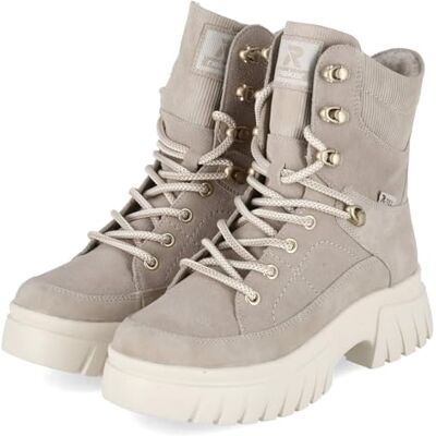 Rieker W1871-00 Women's Lace-Up Boots Leather and Synthetic in Black, beige, 6 UK Rieker W1871-00 Women's Lace-Up Boots Leather and Synthetic in Black, beige, 6 UK
