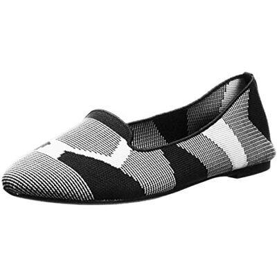 Skechers Women's Cleo-Sherlock-Engineered Knit Loafer Skimmer Ballet Flat, Black/White, 6.5 UK Skechers Women's Cleo-Sherlock-Engineered Knit Loafer Skimmer Ballet Flat, Black/White, 6.5 UK