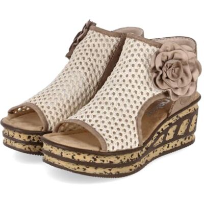 Rieker Women's 68180 Wedge Sandals, Beige, 41 EU Rieker Women's 68180 Wedge Sandals, Beige, 41 EU