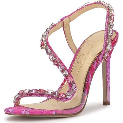 Jessica Simpson Women's Jaycin High Heel Sandal, Pink/Red Combo, 9 Jessica Simpson Women's Jaycin High Heel Sandal, Pink/Red Combo, 9