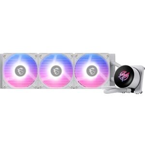MSI MPG CORELIQUID P13 360 WHITE AIO CPU Liquid Cooler Full-Plane & Screwless Copper Base, Improved Water Channel Design, ARGB GEN2, CycloBlade 9, Split-Flow Radiator, Rifle Bearing Fans MSI MPG CORELIQUID P13 360 WHITE AIO CPU Liquid Cooler Full-Plane & Screwless Copper Base, Improved Water Channel Design, ARGB GEN2, CycloBlade 9, Split-Flow Radiator, Rifle Bearing Fans