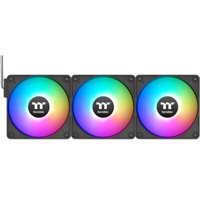 Thermaltake CT140 EX Reverse ARGB 3 Pack 140mm PC Cooling Fan for Desktop, 94.95 CFM, 1800 RPM, 32.8 dBA, 9W, 12V, Plastic Metal, 14cm x 14cm x 14cm Thermaltake CT140 EX Reverse ARGB 3 Pack 140mm PC Cooling Fan for Desktop, 94.95 CFM, 1800 RPM, 32.8 dBA, 9W, 12V, Plastic Metal, 14cm x 14cm x 14cm